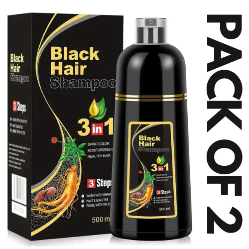 3-IN-1 BLACK HAIR DYE SHAMPOO (AYURVEDIC NO SIDE EFFECT) - (BUY 1 GET 1 FREE)